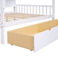 thumbnail image 6 of DreamBuck Full Size House Bed with 2 Drawers, Wooden House Bed Frame with Storage Shelves, Playhouse Platform Bed Frame with Roof, Full Bed Frame for Girls, Boys, Teens, No Box Spring Needed, 6 of 9