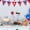 B, variant on Miwamany 4th of July Glitter Star Picks Puffy Foam Floral Sparkly Sticks with Bowknot for American Independence Day Memorial Day Party Crafts Patriotic Decor