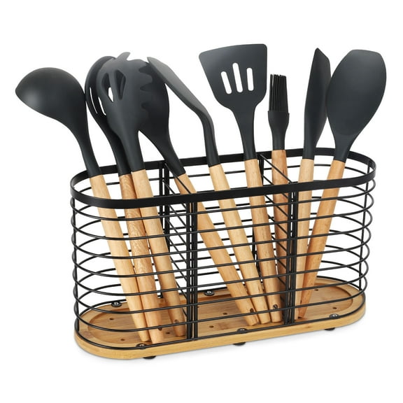 Utensil holder for Kitchen Counter- Large Utensils Holder For Farmhouse Cooking