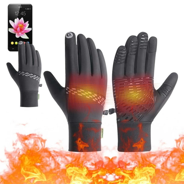Guantes de invierno con pantalla táctil para hombres y mujeres - Guantes térmicos impermeables para ciclismo, conducción y esquí con agarre para actividades al aire libre en clima frío
