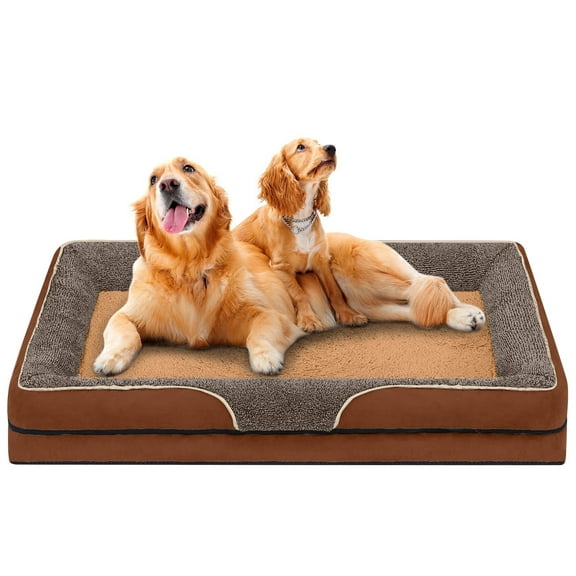 PayUSD Dog Beds for Large Medium Small Dogs Orthopedic Pet Bed Sofa Supportive Egg Crate Foam Animal Couch with Removable Washable Cover Non Skid Bottom S to XL