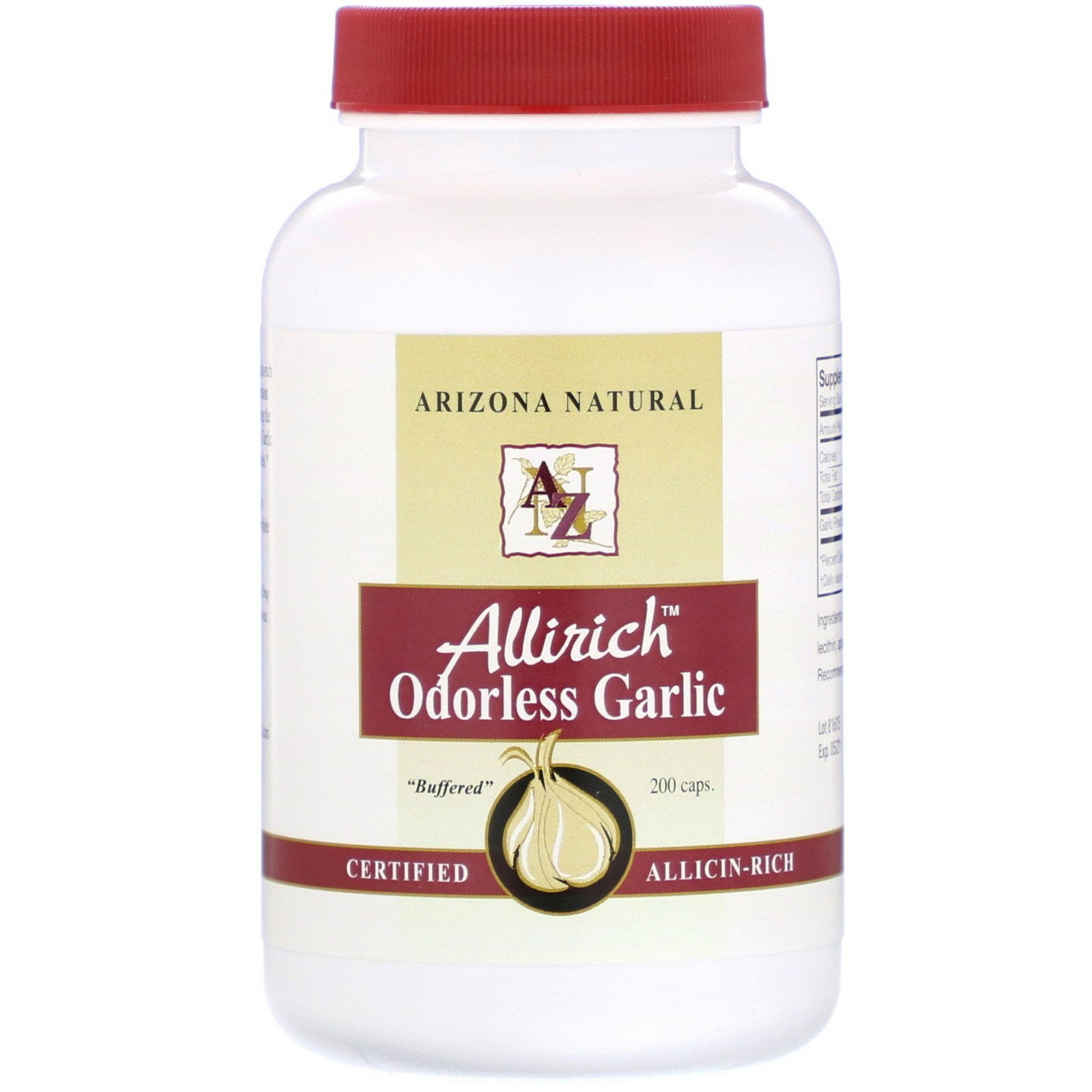 Arizona Natural Allirich Odorless Garlic 200 Capsules