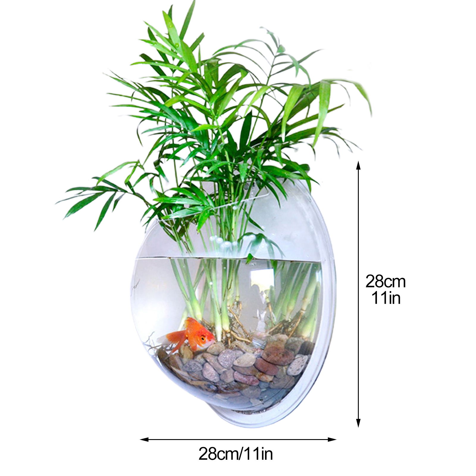 Wall fish bubble wall hanging bowl transparent acrylic vase plant basin