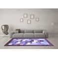 thumbnail image 3 of Ahgly Company Machine Washable Indoor Rectangle Abstract Blue Contemporary Area Rugs, 4' x 6', 3 of 4