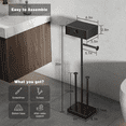 thumbnail image 4 of Toilet Paper Holder Stand with Shelf, Free Standing Black Toilet Paper Roll Holder with Wipes Storage Drawer Heavy Duty Floor Bathroom Tissue Holder Freestanding No Drill Tp Holder for 7 Rolls, 4 of 6