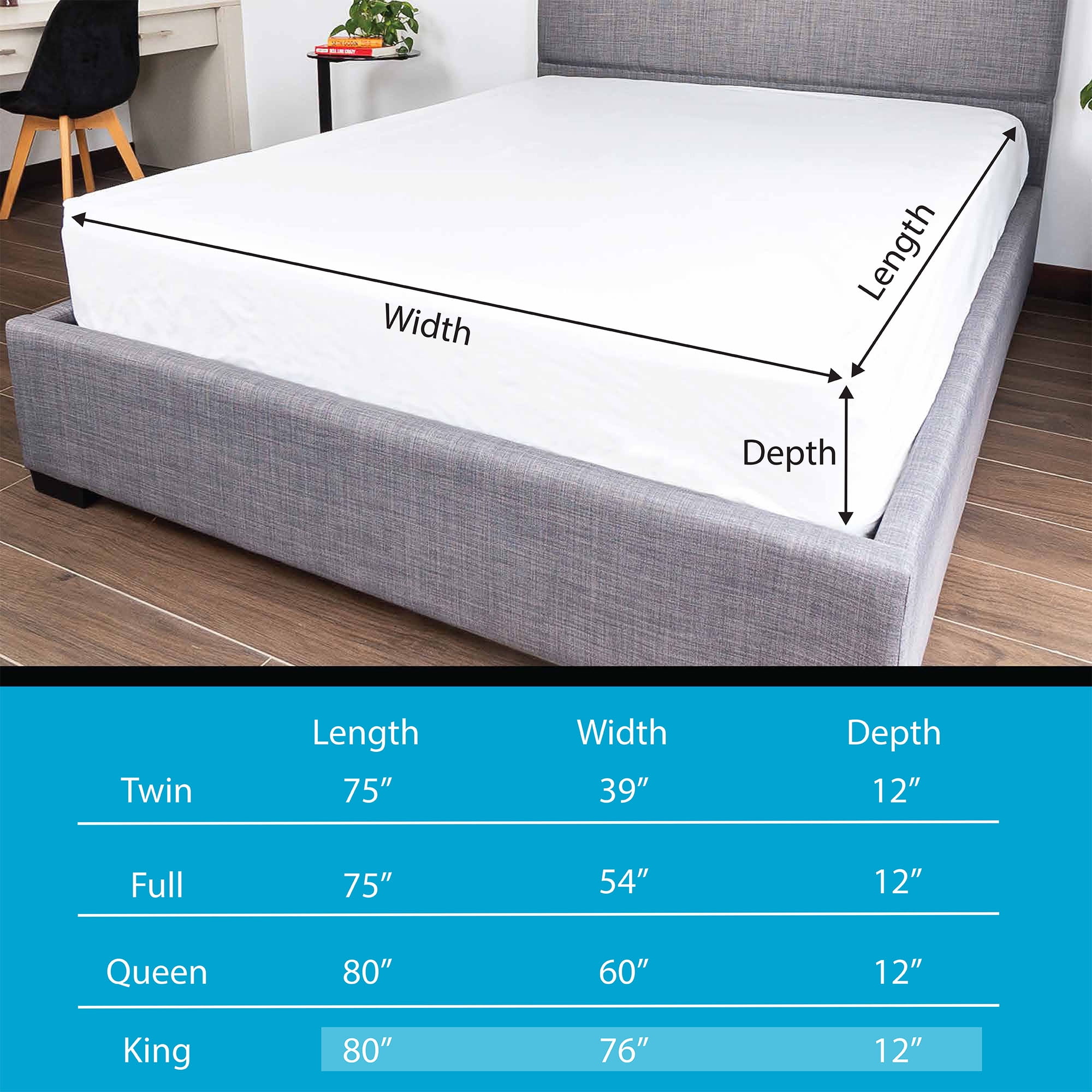 Mainstays NexGen Waterproof Fitted Mattress Protector, King