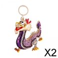 thumbnail image 1 of 2x LLavero de Dragón Chino, Llavero con Diamantes de Imitación, Regalo, Accesorio de Ropa, Bolso, Llavero con Dijes, Anillos para Bolso, Teléfono, Niñ 2 piezas, 1 of 10