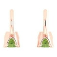 thumbnail image 4 of 1.06 ct Lever-Back Drop Dangle Earrings for Women | 4mm Round Cut Natural Peridot | 18K Rose Gold, 4 of 5