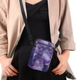thumbnail image 4 of HELLHERO Double-layer Adjustable Crossbody Bag, Polyester Women Messenger Bag for Adults, Purple Gold Marble, 4 of 7