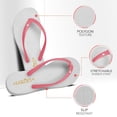 thumbnail image 2 of HUGGOES Smoky Natural Rubber Comfort Flip Flops for Women - White/Pink, 2 of 7