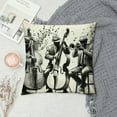 thumbnail image 2 of Orinice  Music Throw Pillow Cushion Cover, Sketch Style of a Jazz Band Playing Instruments and Musical Notes American Print, Decorative Square Accent Pillow Case,  White, 2 of 5