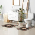 thumbnail image 6 of Toilet Rug Rectangle Bathroom Rugs Non-Slip Soft Plush Machine Washable Contour Bath Mat Mandala Floral 24x16, 6 of 9