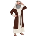 thumbnail image 5 of Gaexia Kids Shepherd Outfit Boys Robe Set Head Wrap Belt Biblical Theme Dress Up Clothing Pageant Outfit, 5 of 7