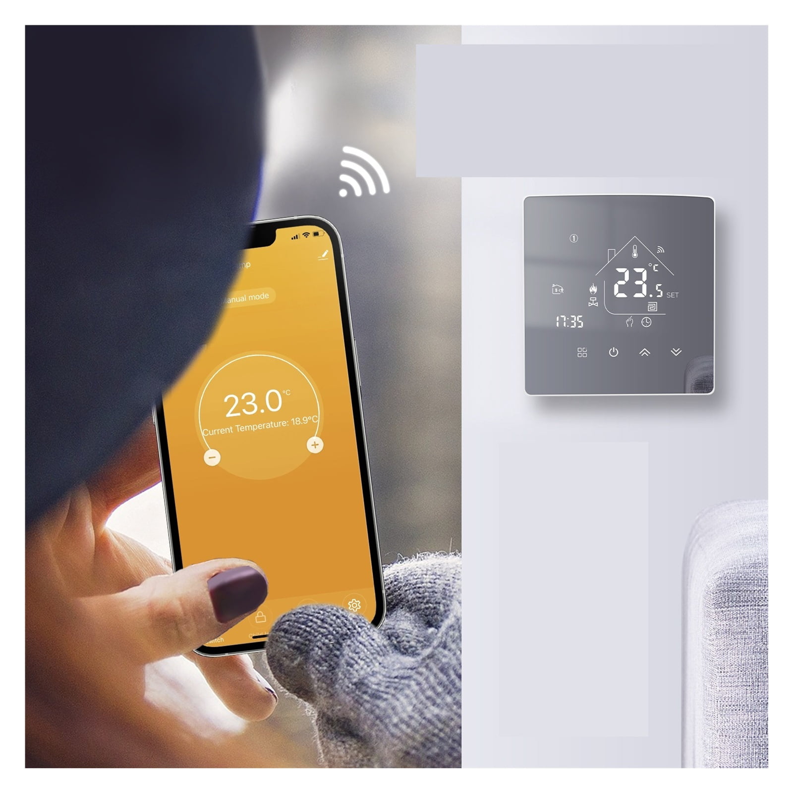 WiFi Water/Electric Warm Floor Heating Thermostat Gas Boiler Temperature Regulator