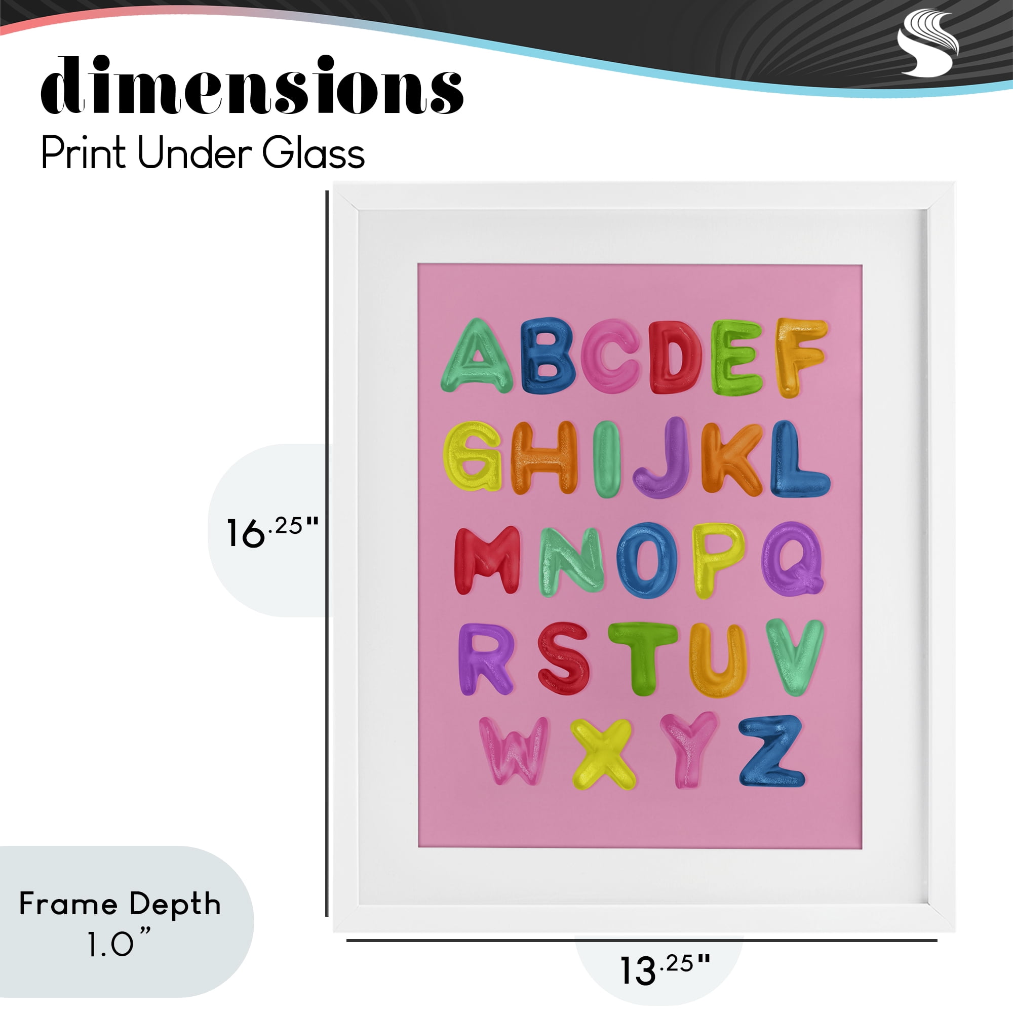 Stupell Industries Gummy Alphabet over Pink White Framed Print Under Glass, design by LISH Creative