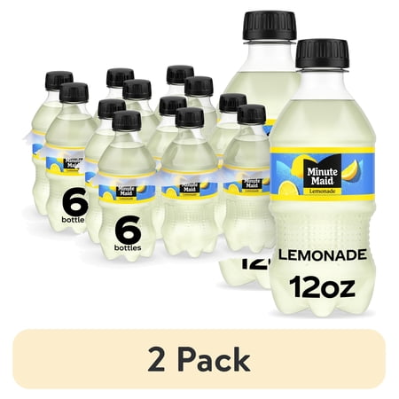 (2 pack) Minute Maid Lemonade Bottles, 12 fl oz, 6 Pack