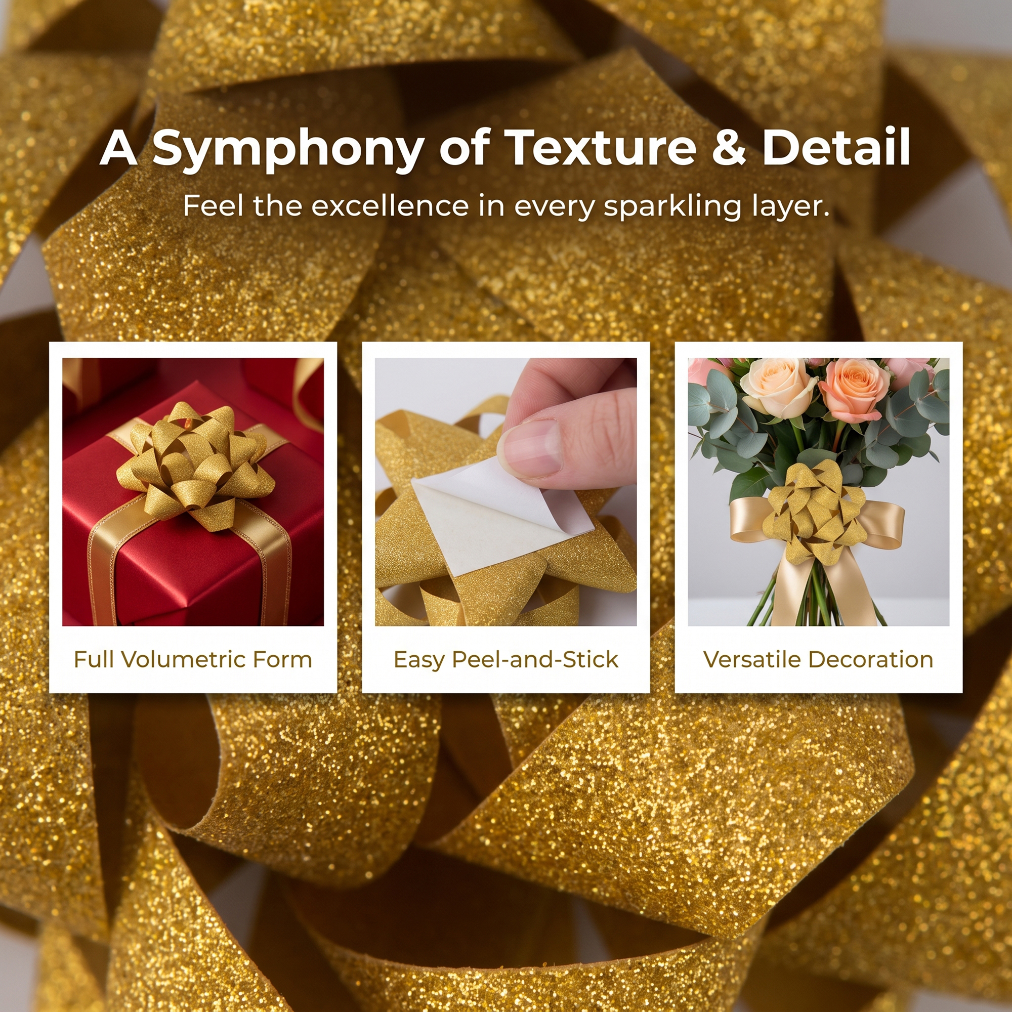 Unique Bargains Pre-Made Gift Bows for Creative Gift Wrapping and Decoration Yellow