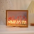 thumbnail image 1 of Lámpara LED de noche con tulipanes en la nube, marco de fotos creativo hecho a mano para dormitorio de niña, sala de estar, espejo, lámparas de mesa, regalos de decoración, 1 of 4