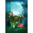 thumbnail image 2 of GreenDecor Fairy Forest Backdrop 5x7ft Mushroom Birds Latern Dragonfly Trees Grass Photography Background Video Studio Props Little Girl Children Baby Kids Portraits, 2 of 4