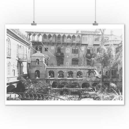 Patio Inn Mission Inn Spanish Patio View Riverside, CA Photograph (9x12 Art Print, Wall Decor Travel Poster) ()