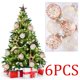 thumbnail image 5 of 6-Piece 6cm Transparent Painted Gold Glitter Ribbon Christmas Ornaments Set, 5 of 6