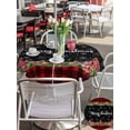 thumbnail image 4 of Outdoor Tablecloth with Umbrella Hole and Zipper, Red Plaid Christmas Round Table Cloth 54 Inch Waterproof Tablecloth, Xmas Snowflake Botanical Poinsettia Picnic Table Cover for Patio Camping, 4 of 7
