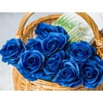 thumbnail image 5 of Morttic 12pcs Fake Roses Artificial Silk Flowers Faux Rose Flower Long Stems Bouquet for Arrangement Wedding Centerpiece Party Home Kitchen Decor (Royal Blue), 5 of 7
