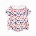 thumbnail image 4 of mgoYE Newborn 4th of July Outfit Girl Fourth Clothing for Baby USA Smocked Bubble Romper Infant Bodysuit Memorial Day(Red,9-12 Months), 4 of 6