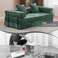 thumbnail image 5 of Jopath Convertible Sofa Bed with Pillows, Chenille Folding Mattress Sleeper Sofa Couch with Fixed-Shape Frame, Floor Sofa Bed Couch for Living Room Bedroom Lounge,Dark Green+Chenille, 5 of 11