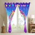 thumbnail image 4 of Unicorn Curtains Kawaii 30%-50% Blackout Curtains & Drapes,Cute Cartoon Horse Princess Window Curtains Purple Blue Galaxy Window Treatments Rainbow Unicorn Room Decor, 4 of 6