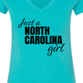 thumbnail image 4 of Inktastic Just a North Carolina Girl Born and Raised Women's V-Neck T-Shirt, 4 of 5