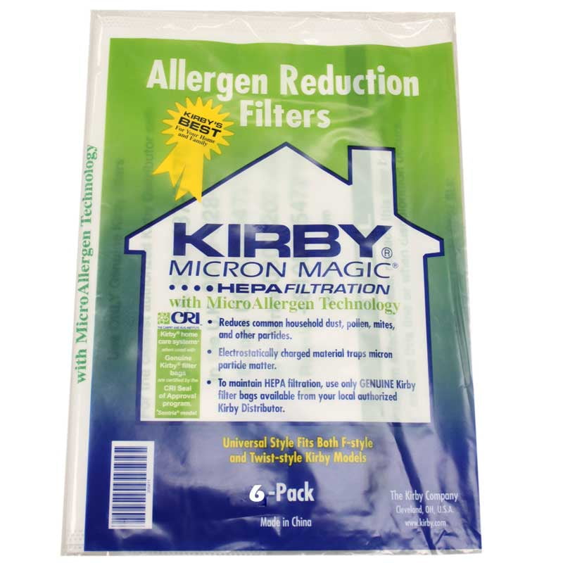 Kirby Micron Magic Micro Allergen Plus HEPA Vacuum Filter Bags Six Pack F Type 