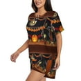 thumbnail image 2 of Picia Halloween Decoration Pajamas Sets for Women Soft Short-Sleeved Pjs with Lounge Shorts Two Piece Sleepwear-XX-Large, 2 of 9