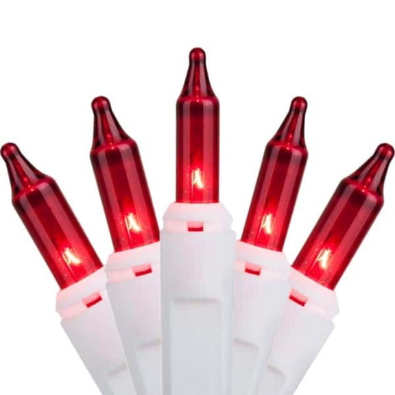 J. Hofert Co 100ct Everglow Mini Christmas String Light Set White Wire - Red