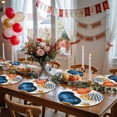 thumbnail image 5 of Orange Blue Boho Round 13 Inch Placemats Set of 6, Ethnic Abstract Geometric Striped HeatResistant Non Slip Place Mats for Dining Table, Wipeable Braided Kitchen Table Mats for Housewarming, 5 of 9
