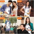 thumbnail image 7 of Purple Flower Butterfly Pattern Apron-Garden Aprons for Women with Pockets-Cotton Linen Waterproof Kitchen Cooking Gardening Aprons Adjustable for Kitchen,Cooking,BBQ and Salon 33x27 Inch, 7 of 7