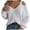 White, variant on Lovskoo Sweaters for Women Trendy Casual Long Sleeve Off Shoulder V-Neck Keeping Warm Outing Blouse Sweater Blue