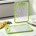 thumbnail image 4 of OKKVV Tempered Glass Cutting Board Non-Slip Floral Printed Kitchen Chopping Board Hanging Design Shatter Resistant Cooking Surface for Home Kitchen Meal Prep Use 12.6in Length green, 4 of 8