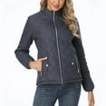 WCMZJ Women's Quilted Jacket Coat Outwear Puffer Zip up Stand Collar