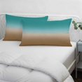 thumbnail image 4 of Teal Brown Ombre Standard Size Pillow Cover,Pillowcase Protectors with Zipper,Breathable Decorative Throw Pillow Case Cover,Turquoise Gradient Modern Abstract Art Pillow Shams for Couch 20x26Inch, 4 of 8