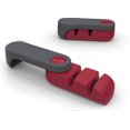 thumbnail image 1 of Compact Steel Blade Knife Sharpener - Compact Kitchen Knife Sharpener - Gray and Red, 1 of 5