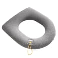 thumbnail image 1 of Laklulu - Funda para asiento de inodoro, más gruesa y suave, con asa para calentar el baño, elástica y lavable, 1 of 5