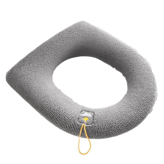 Laklulu - Funda para asiento de inodoro, más gruesa y suave, con asa para calentar el baño, elástica y lavable