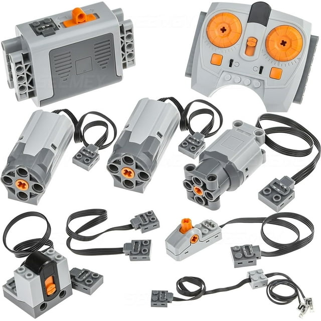 9PCS Technic-Motor-Kit Compatible with Lego, Power Functions Motor Set with M & L Motors, Remote Control, IR Receiver, AA Battery Box for STEM Project Moc Building Blocks
