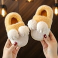 thumbnail image 6 of WUANDIXFA Toddler Slippers House Cute Cartoon Unisex Baby Warm Cotton Anti Slip Soft Sole First Walkers Shoes Yellow,US 10, 6 of 8
