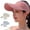 pink+grey+Beige, variant on Sun Visor Hats, 3Pcs-Wide Brim Sun Hats with UV Protection, Knitted Running Visors for Women - Ponytail Friendly, Black+white+khaki