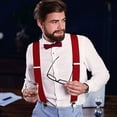 thumbnail image 5 of Mens Suspenders X-Back 2" Wide Adjustable Solid Straight Heavy Duty Clip Suspenders for Men, 5 of 7
