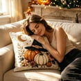 thumbnail image 3 of 20x20 Inch Fall Pumpkin Throw Pillow Cover Soft Farmhouse Sofa Cushion Case Autumn Thanksgiving Seasonal Home Decor Beige Tone, 3 of 3