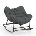 thumbnail image 2 of SWITTE Papasan Rocking Chair, Outdoor Rocking Chair with Cushion, Rocking Egg Chair Indoor & Outdoor, Patio Lounge Rocker Chair - Grey, 2 of 8