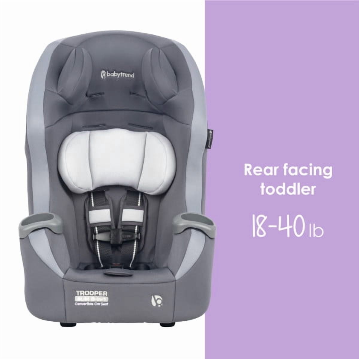Baby Trend Trooper™ SLIM 3-in-1 Convertible Car Seat with Side Impact Protection, Dash Grey